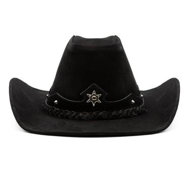 Imagem de Chapeu Country Couro Americano Australiano Aba Arame em Aço Barretos Rodeio Western Boiadeira
