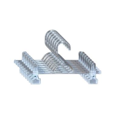 Imagem de Kit 200un. Cabide Saia Infantil Fixo C- Presilha G Em Ps Cristal