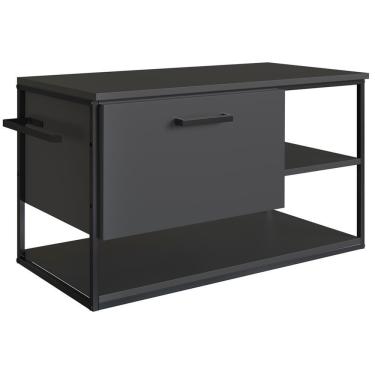 Imagem de Gabinete Suspenso Para Cuba Banheiro 1 Pt Basc P1007 Preto Grafite Pp Preto Grafite