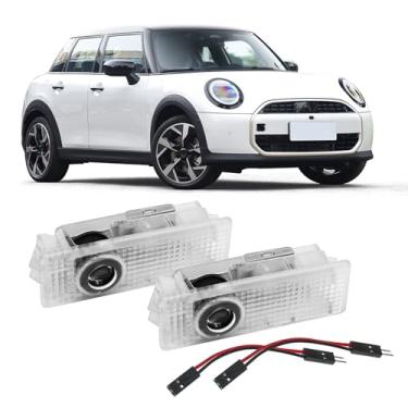 Imagem de 2 peças de projetor de luzes de porta de carro para mini Clubman/Countryman/Paceman/esportes/Cooper R55 R56 R57 R58 R59 R60 R61 F55 F56 F57 acessórios de carro - Ghost Shadow Welcome luzes LED para