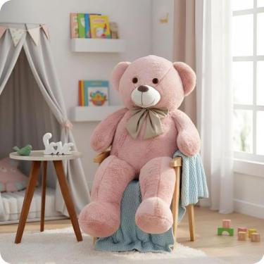 Imagem de Urso De Pelucia Teddy Gigante Laço Removível Hipoalergênico - Miguel b