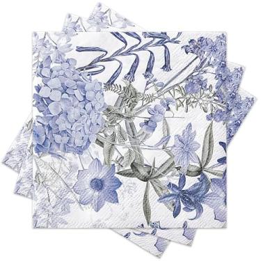 Imagem de RUSPEPA 50 peças de papel de guardanapo de hortênsia vintage, 3 camadas descartáveis primavera floral Deisgn guardanapos de papel de jantar para casamento, chá de panela, festa de chá, festa no jardim