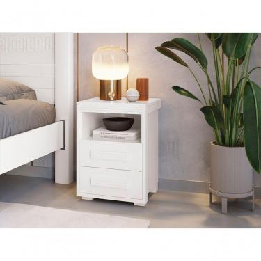 Imagem de Mesa De Cabeceira Tóquio Moderna 100% Mdf 2 Gavetas Fenix