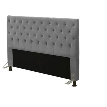 Imagem de Cabeceira Cristal 1,60 Cm Para Cama Box Queen Suede Cinza