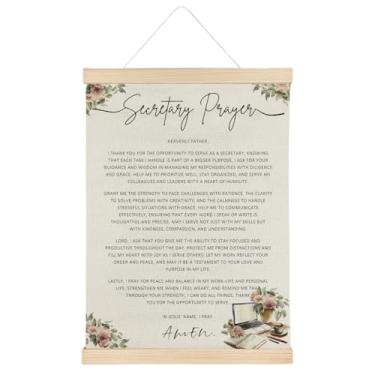 Imagem de ATBWGT Decoração de arte de parede de oração de secretário cristão, presentes para administradores de secretários, moldura inspiradora de pôster de oração religiosa para escola, escritório, local de