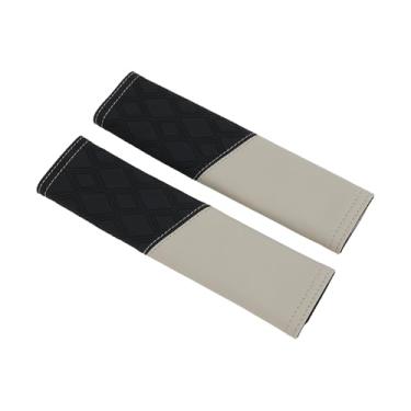 Imagem de Partuto Capa de cinto de segurança cinza almofada de couro de fibra de carbono 22,5 cm almofada de cinto de segurança almofada de ombro acolchoado 2 peças