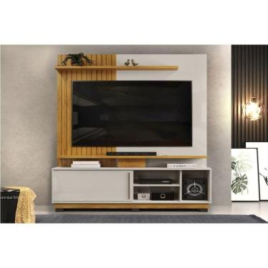 Imagem de Rack Bancada C/ Painel P/ Tv Até 55 Pol Atenas 1 Porta 184x150cm Cedro/bali - Dj Móveis