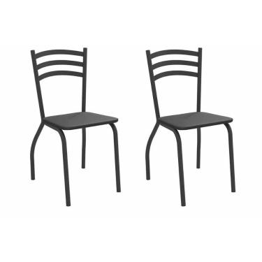 Imagem de Cadeira Sala De Jantar Portugal 2c007prf Aço Kit 2 Un Preto-ano Branco - Kappesberg