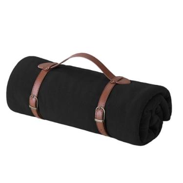 Imagem de Cobertor de lã cobertor ponderado cobertores e mantas femininas masculinas adulto longo solteiro para sofá quente macio confortável para outono e inverno portátil lavável na máquina (preto, 100 x 150