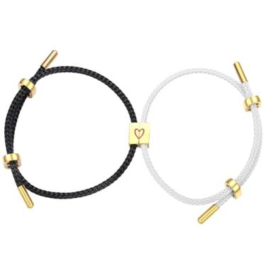Imagem de COTATI Pulseiras de casal combinando para ele e ela, pulseira de compromisso de relacionamento de amizade para namorado, namorada, conjunto de presentes de joias de aniversário, Small, Argila de