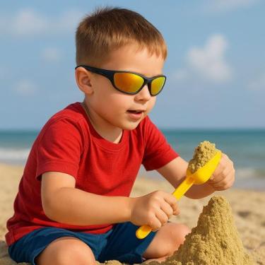 Imagem de Óculos de sol infantil-criança-menino c/ proteção uv bicolor-okl - ALÍ