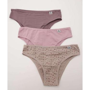 Imagem de Kit 3 Calcinhas Biquíni DelRio-26005, Marrom, Bege, G