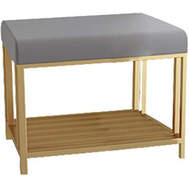 Imagem de FAMEOYA Sapateira para armário de sapatos, estrutura de ferro, sapateira, sapateira, sapateira, com almofada macia, trocador de sapatos na loja de roupas