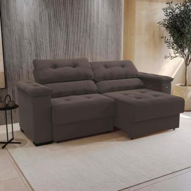 Imagem de Sofá Cama Kappesberg Stelo Suede Café 230cm