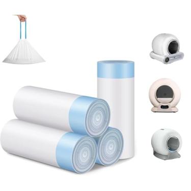 Imagem de 60 sacos de caixa de areia para gatos autolimpantes compatíveis com PetCove, sacos de cocô e sacos de lixo para caixa de areia automática para gatos, melhor controle de odores, à prova de vazamento, 4