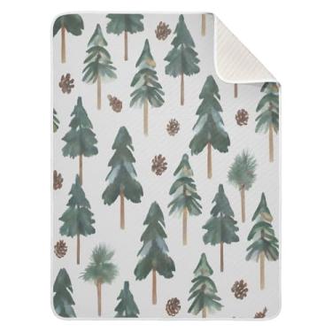 Imagem de Qilmy Cobertor infantil de árvores de Natal 76 x 101 cm, cobertor infantil de algodão macio para meninos e meninas, cobertor leve e quente para bebês de berço, carrinho de bebê, soneca, recém-nascido