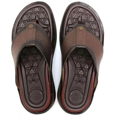 Imagem de Chinelo Masculino Pegada Couro Cravo Marrom - 1331-Masculino