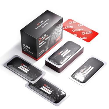 Imagem de CKAuto Kit de remendo de reparo de pneu radial resistente, kit de reparo de plugue de pneu plano para carros, vans, SUVs, ônibus e caminhões pesados trator veículos agrícolas, retangular 2-2/12.7 cm*4