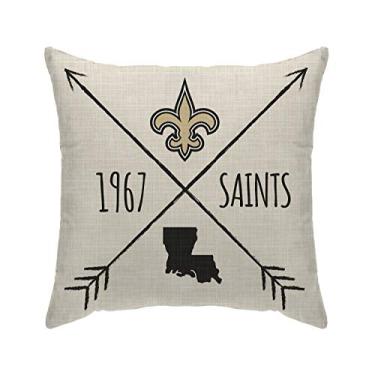Imagem de Pegasus Sports Almofada decorativa NFL Cross Arrow - New Orleans Saints, cor do time, 45,7 x 45,7 cm