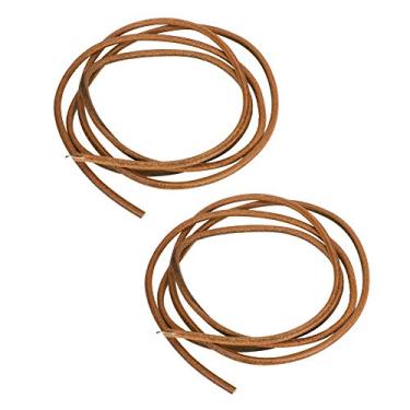 Imagem de Phefop Cinto de Máquina de Costura de 2 Peças, Cinto de Couro Genuíno Com Gancho para Máquinas de Costura de Pedal Antigas, Fácil Instalação de Gancho, Design Clássico e Durável (Marrom)