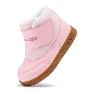Imagem de BMCiTYBM Botas de neve infantis para meninos e meninas pequenas, à prova d'água, para clima frio, uso ao ar livre, leve (bebês/crianças pequenas/crianças grandes), 4a-rosa, 9 Toddler