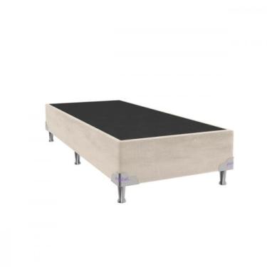 Imagem de Base para Cama Box de Solteiro 88x188x28 Sued Bege Portobel, Bege