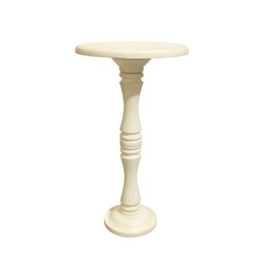 Imagem de HnH Estore Mesa de pedestal de 61 cm de altura para espaço pequeno, vintage, mesa lateral de madeira rústica para decoração de sala de estar e quarto
