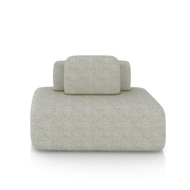 Imagem de Sofá Ilha Sala de Estar Modulado Dakota 142cm Encosto Almofada Solta Bouclê Rústico Greige G33 - Gran Belo