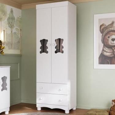 Imagem de Guarda-roupa Infantil 62cm 2 Portas com Vidro e 2 Gavetas Ternura Multimóveis Mp4476 Branco