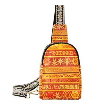 Imagem de CEBUGI Bolsa tiracolo feminina étnica pequena de couro, pochete transversal para trilhas, viagens ao ar livre