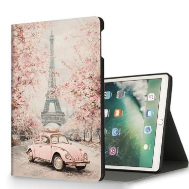 Imagem de RUUHLJLET Capa para tablet Samsung Galaxy Tab A11 Plus 2025/ Tab A9 Plus 2023 de 11 polegadas, despertar/hibernar automaticamente, capa protetora com suporte ajustável - Torre Eiffel em flor de