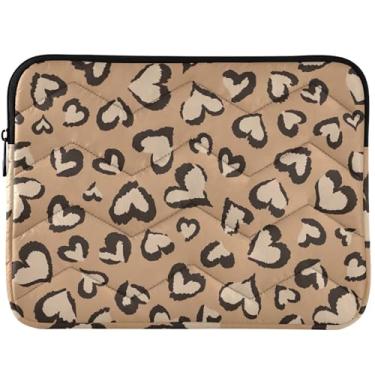 Imagem de Capa para notebook personalizada com corações dos namorados marrom fofo para MacBook Pro 13 polegadas capa para laptop universal 13-14 polegadas fofa