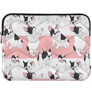 Imagem de Capa para notebook com desenho animado buldogue francês, capa acolchoada universal de 33 a 14 polegadas para MacBook Air 13 polegadas