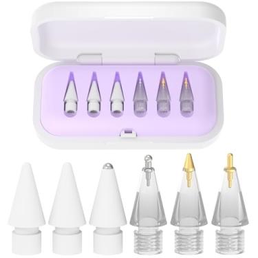 Imagem de FAFALITHIC Pacote com 6 pontas de substituição compatíveis com Apple Pencil 2ª geração, Apple Pencil 1ª geração, Apple Pencil USB-C e Apple Pencil Pro pontas atualizadas com caixa de armazenamento