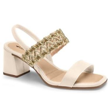 Imagem de Sandália Mississipi Salto Bloco J0511 Feminino Creme-Feminino