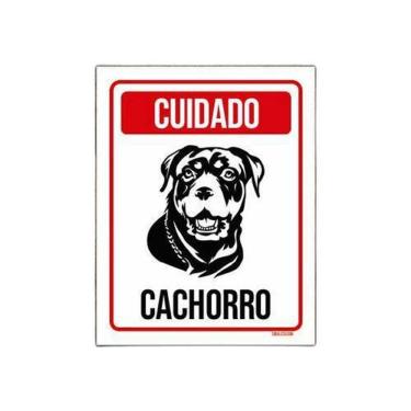 Imagem de Placa Cuidado Cachorro Rottweiler 1 18X23