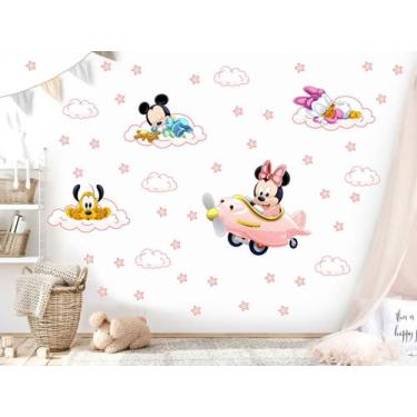 Imagem de adesivo de parede minnie cute baby aviadora pluto mickey pateta decora