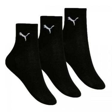 Imagem de Kit C/3 Meias Puma Cano Médio Masculino 39/43 Preto, Preto, 39/43