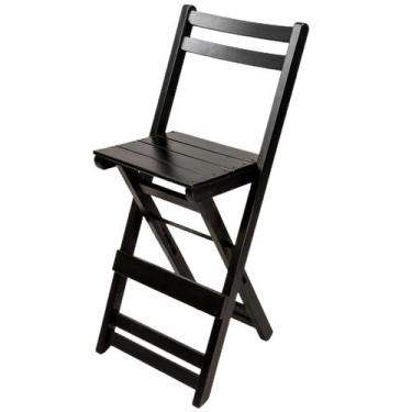 Imagem de Banqueta Alta Dobrável Madeira Maciça Bar Bistrô Restaurante - Só Mesa