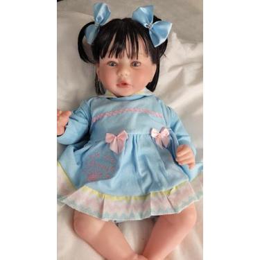 Imagem de Boneca Bebê Reborn Menina Corpo Silicone Pode Molhar - Mundo Azul E Ro