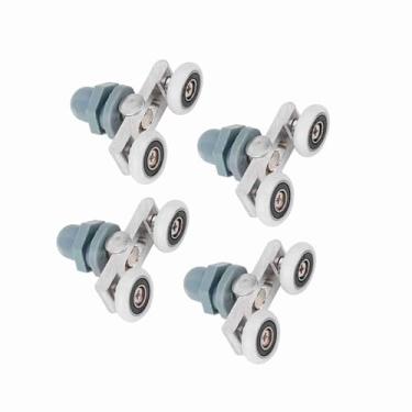 Imagem de Generic Roda Silenciosa de Rolo Deslizante para Porta de Banheiro - Conjunto de 4 Rolos Duplos Duráveis, à Prova de Ferrugem e à Prova de Fogo - Ideal para Porta de Vidro, Janela - 20 Mm/23 Mm/25