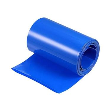 Imagem de Tubo Termoencolhível De PVC Azul Para Baterias Lipo 18650 21700 26650,
