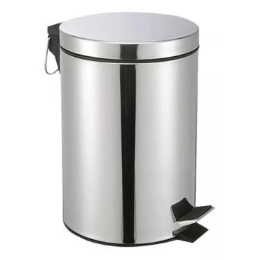 Imagem de Lixeira Redonda de Aço Inox 5 Litros: Elegância e Praticidade para Cas