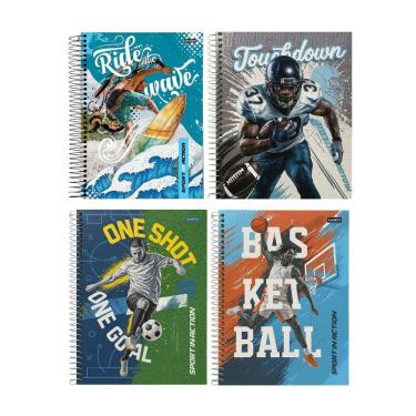 Imagem de Caderno Escolar Capa Dura 10 Matéria Sport In Action Jandaia
