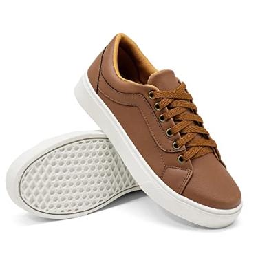 Imagem de Tênis Casual Feminino com Cadarço Detalhe em Risco Lateral e Sola Reta