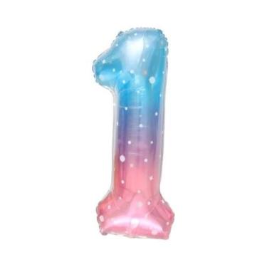 Imagem de Balões De Folha Gigantes De 40 Polegadas Com Números, Cor Gradiente Cé