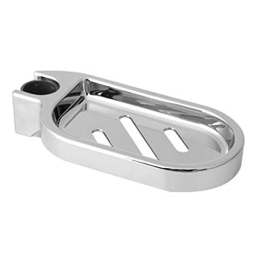 Imagem de GLOGLOW Saboneteira ABS Suporte de Saboneteira para Haste de Chuveiro, Cromado, Ajustável, Prata, Design Oco, 6,69 X 3,35 Polegadas para Haste de Chuveiro, Cromado, Ajustável, Prata, Oco