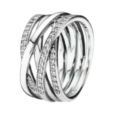 Imagem de Anel Em Forma De Coração Com Pedra Vermelha Em Prata Esterlina 925 Cor