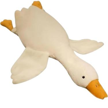 Imagem de Brinquedo grande de pelúcia para cães de pato branco, brinquedo para cães rangendo para cães médios e grandes, brinquedo de mastigar pato de pelúcia macio para mastigar, buscar, treinar e brincar em