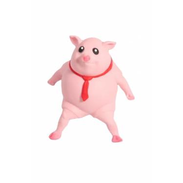 Imagem de Brinquedo porquinho de apertar, brinquedo de porco rosa bege elástico, brinquedos fidget